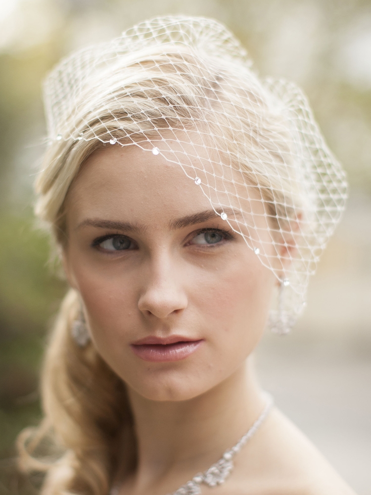 Wholesale French Net Bridal Birdcage Veil with Swarovski  display picture 2
