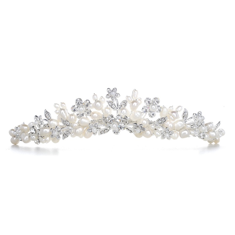 Wholesale Bridal Tiara with Freshwater Clusters Mariell Bridal