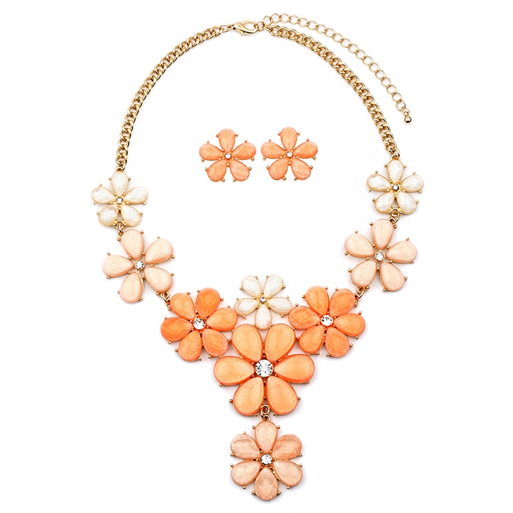 Bijoux Bar Frontal 12 Inch Link Flower Statement Necklace, Color: Multi -  JCPenney