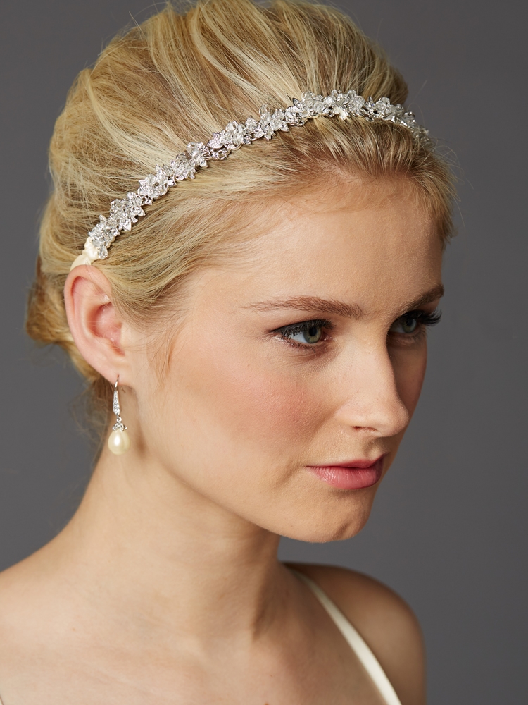 Pearl and Crystal Cluster Bridal Headband with Gold Wire Gold Pearl & Crystal Beaded Headband: Elegant Bridal  main image 2