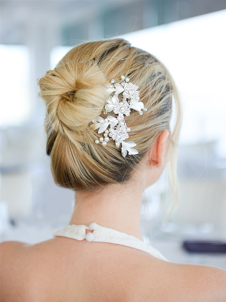 Designer Bridal Hair Comb with Hand Painted Leaves and  display picture 1