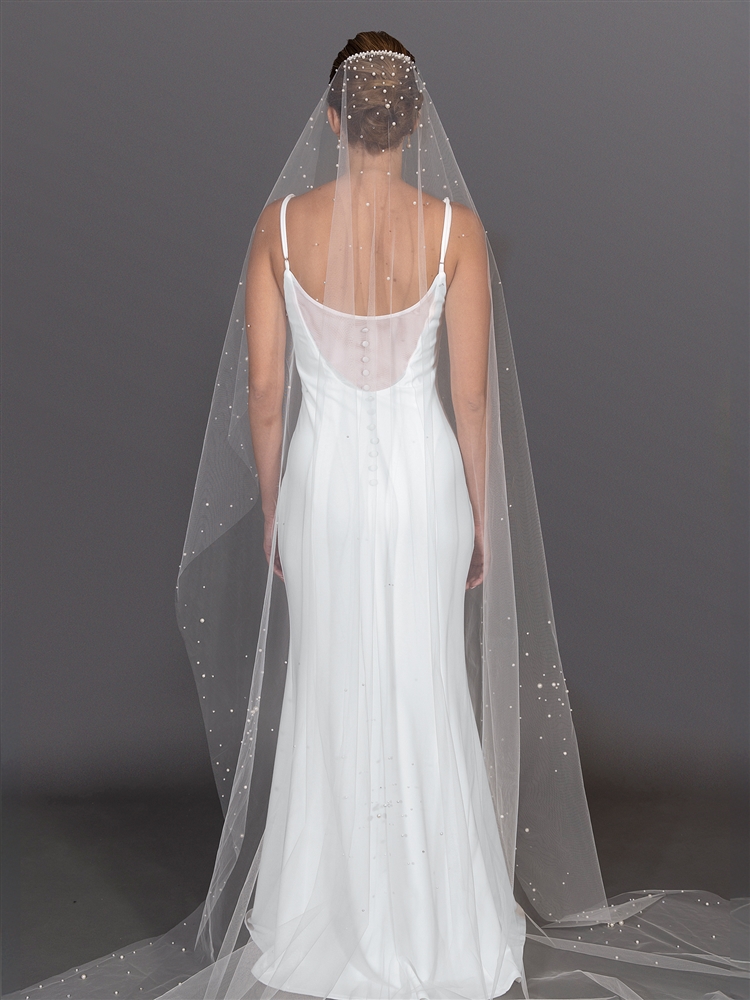 Mariell wholesale Scattered Pearl & Crystal Royal Cathedral Bridal